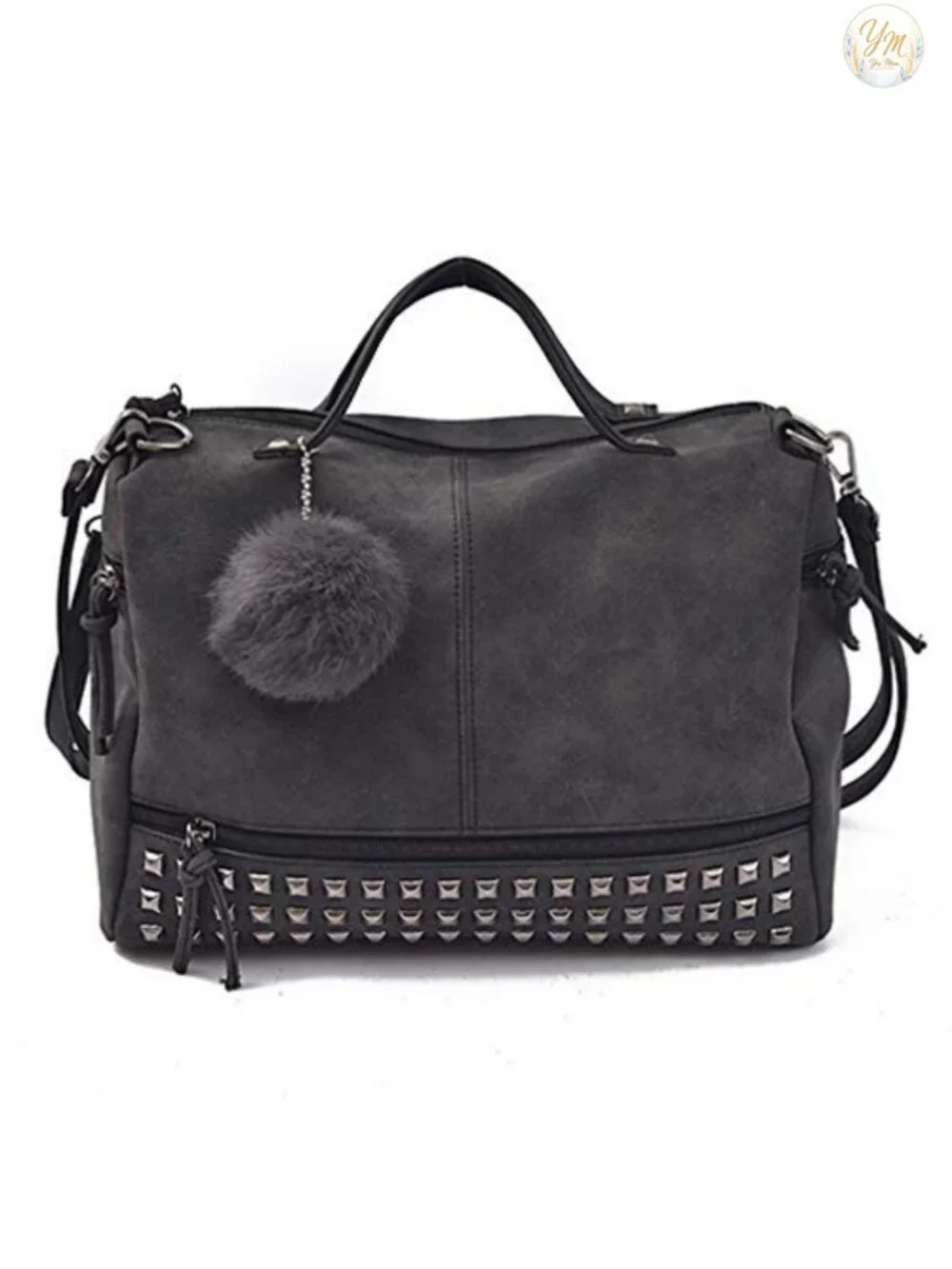 Punk Studded Tote Bag for Women - Faux Leather Hobo Shoulder Satchel with